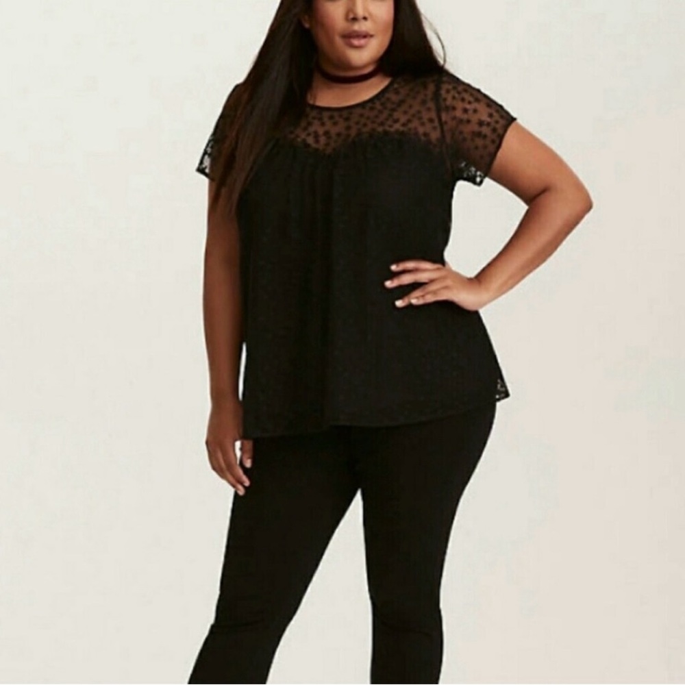 Torrid Black Star Lace Top